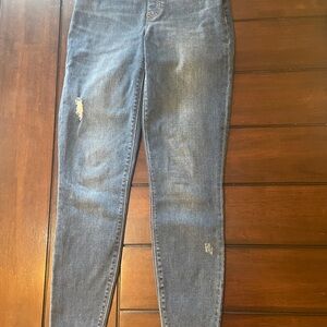 SPANX Blue Distressed Skinny Jeans